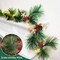 Garland with Lights Timer 8 Mode, Prelit Natural Rustic Cedar Pine Garland with Warm White & Colorful Lights Pine Cones Berry Bell for Mantle Fireplace Stairs